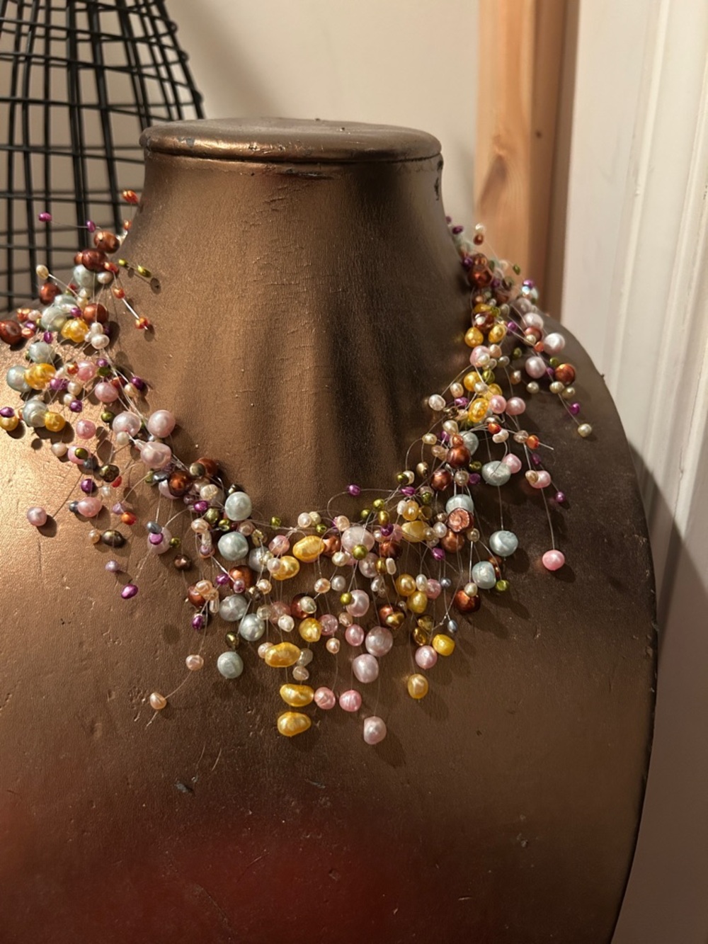 Multicolor Pearl Pearl Cluster Necklace - Women Jewelry
